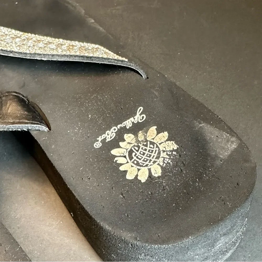 Yellowbox Black‎ Crystal Strap Flip Flops Size 9.5 - Picture 6 of 7